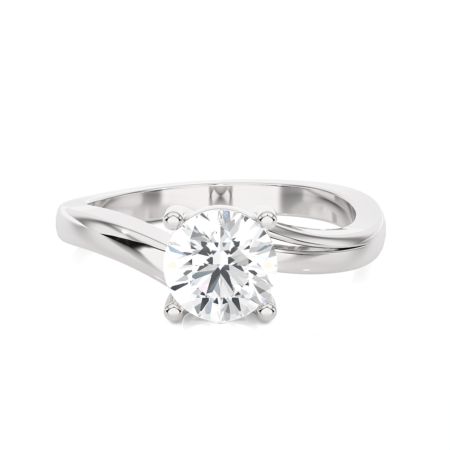 Round Lab Grown Diamond Solitaire Engagement Ring