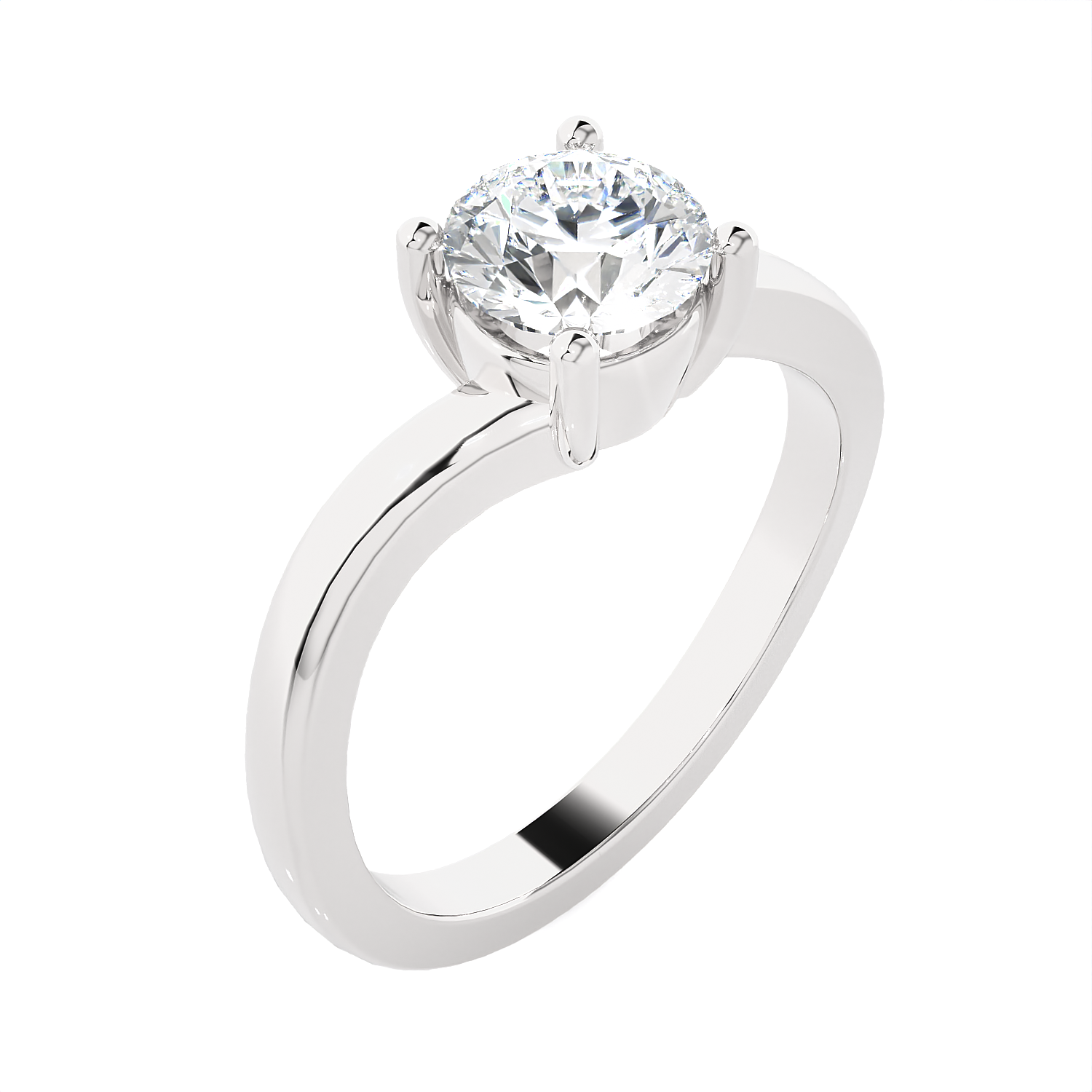 Round Lab Grown Diamond Solitaire Engagement Ring