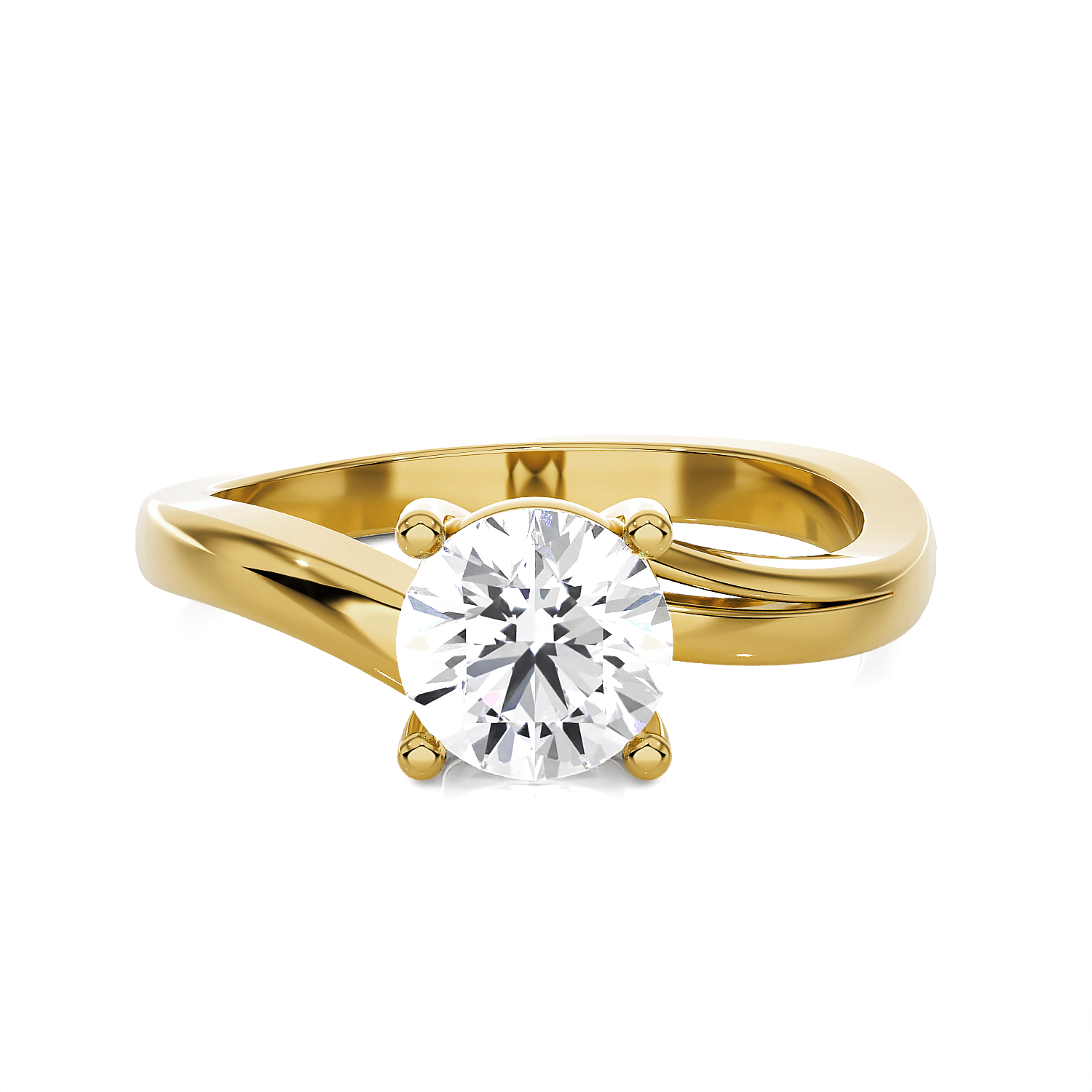 Round Lab Grown Diamond Solitaire Engagement Ring