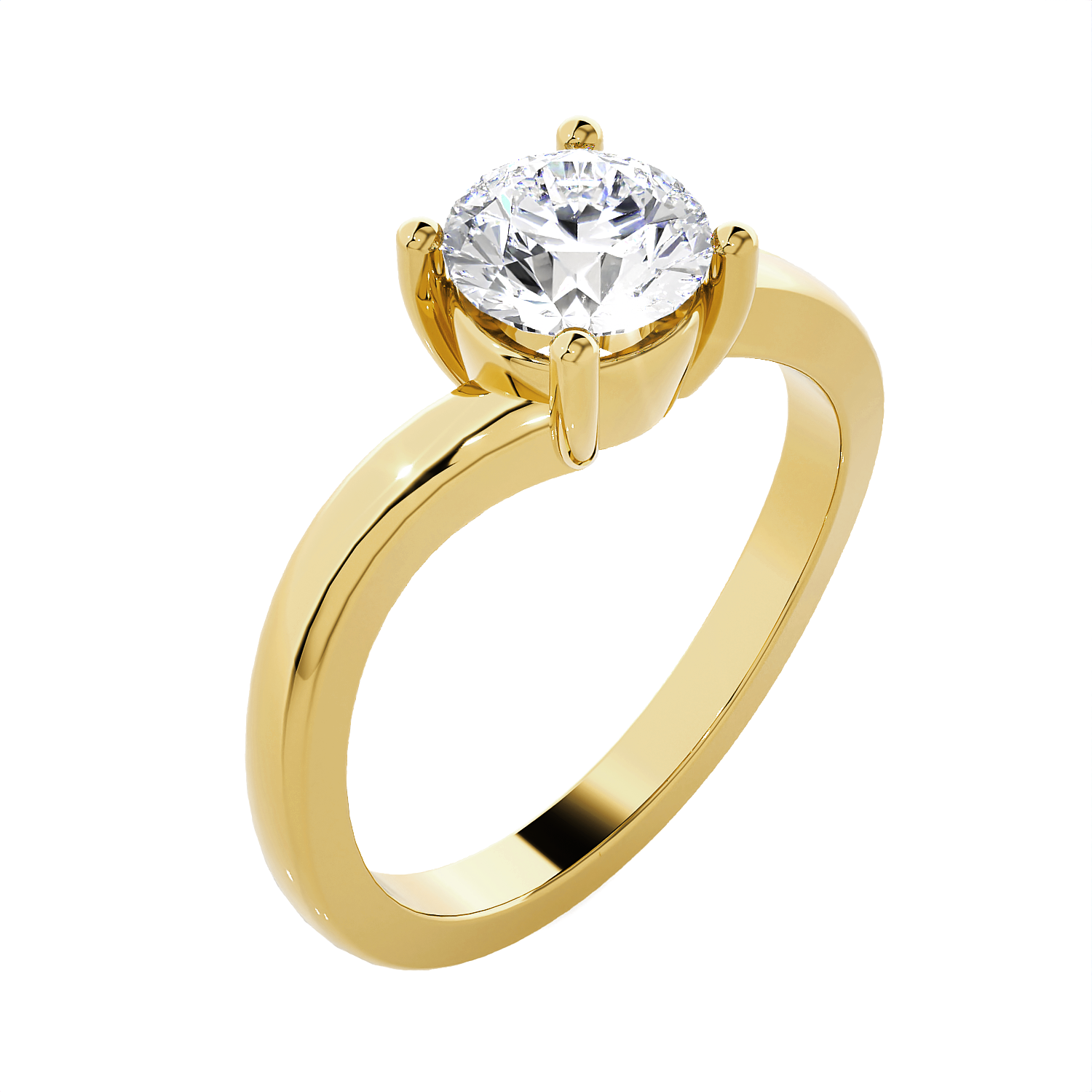 Round Lab Grown Diamond Solitaire Engagement Ring