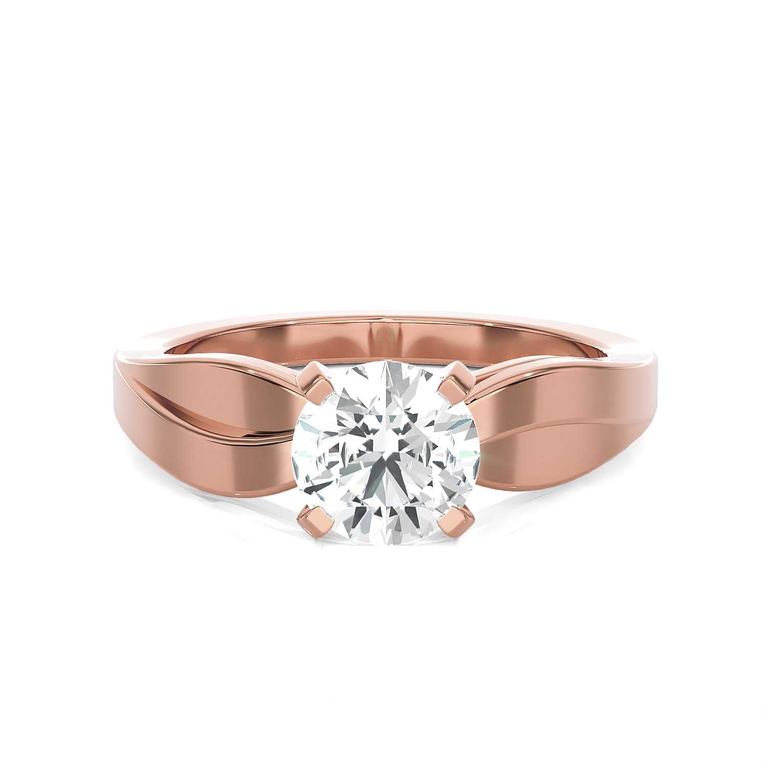 Round Lab Grown Diamond Solitaire Engagement Ring