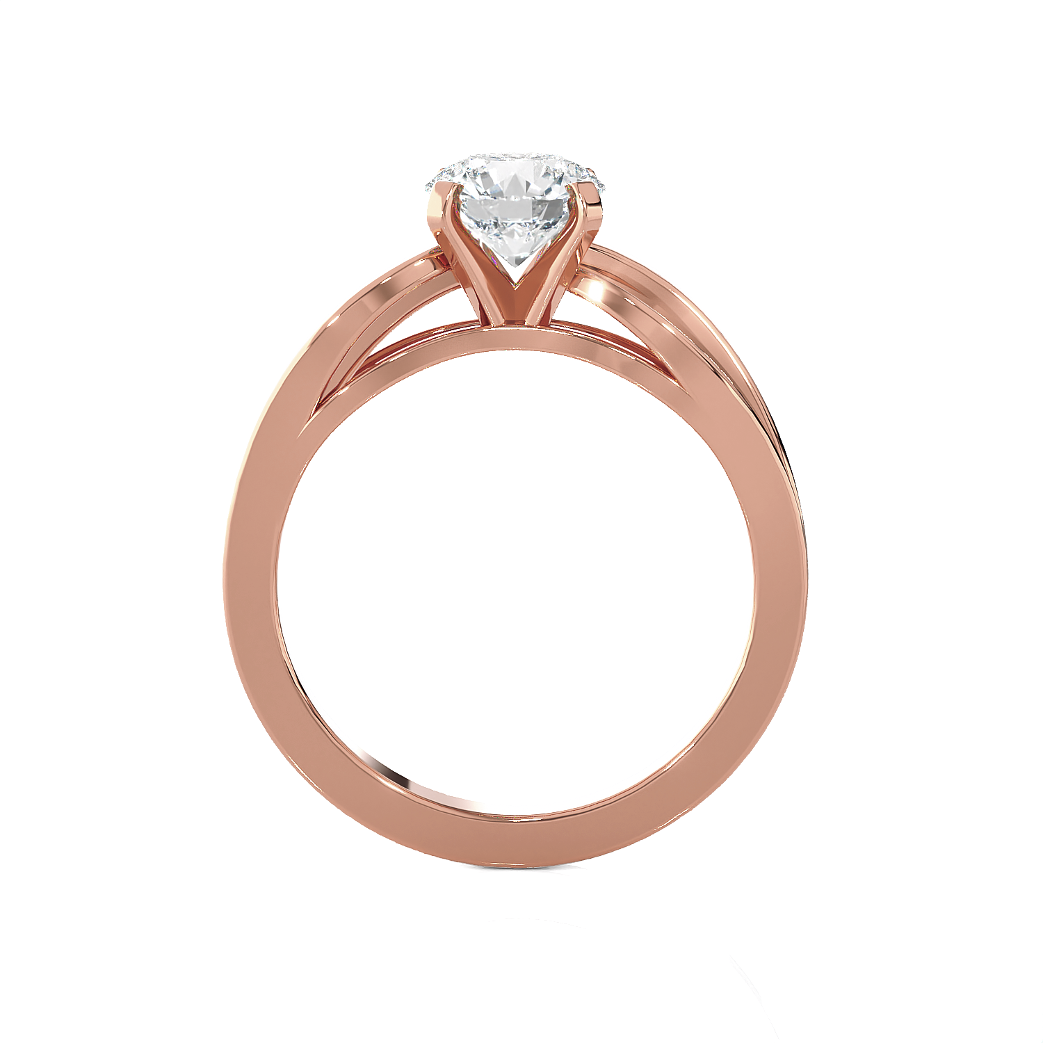 Round Lab Grown Diamond Solitaire Engagement Ring