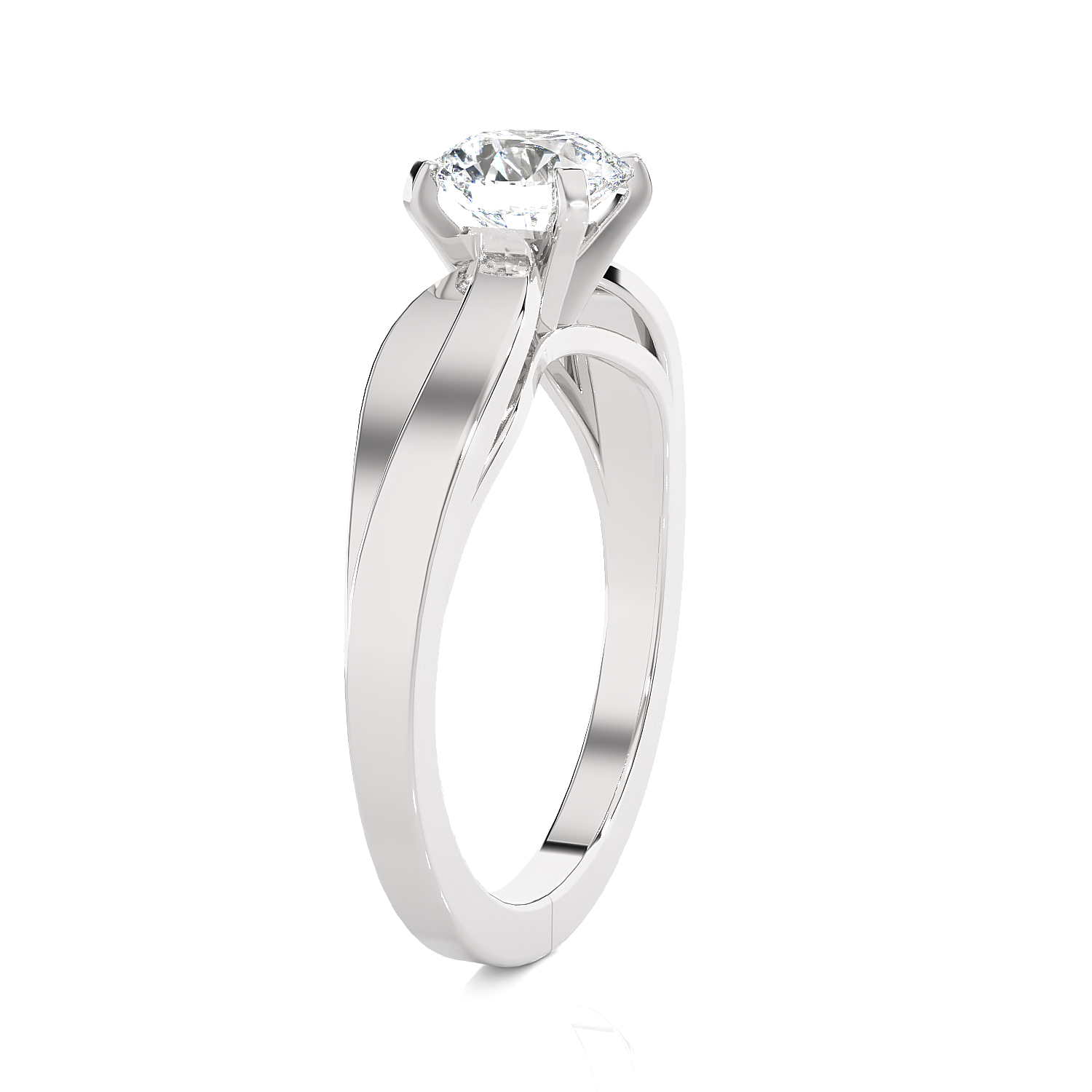 Round Lab Grown Diamond Solitaire Engagement Ring