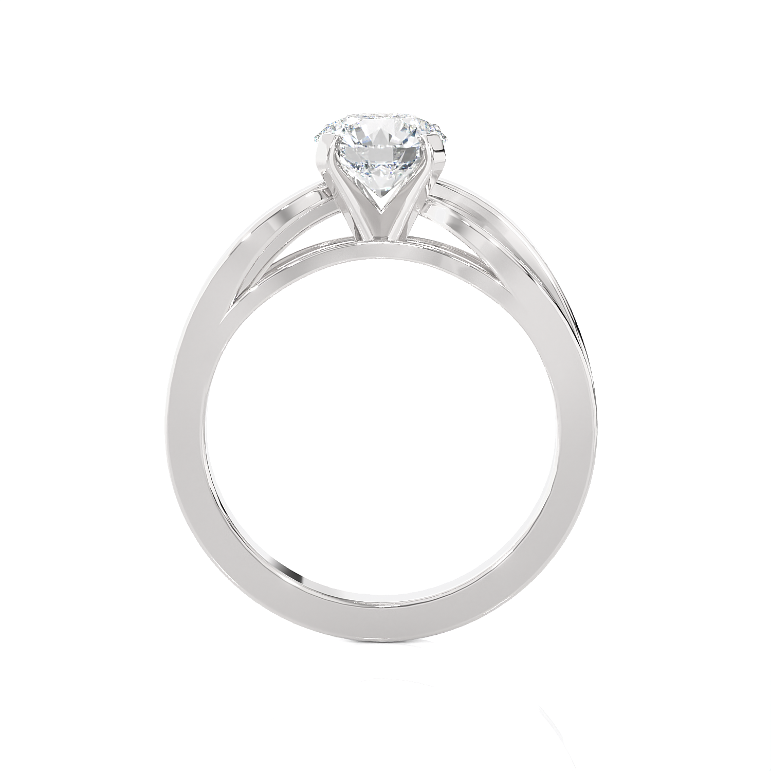 Round Lab Grown Diamond Solitaire Engagement Ring