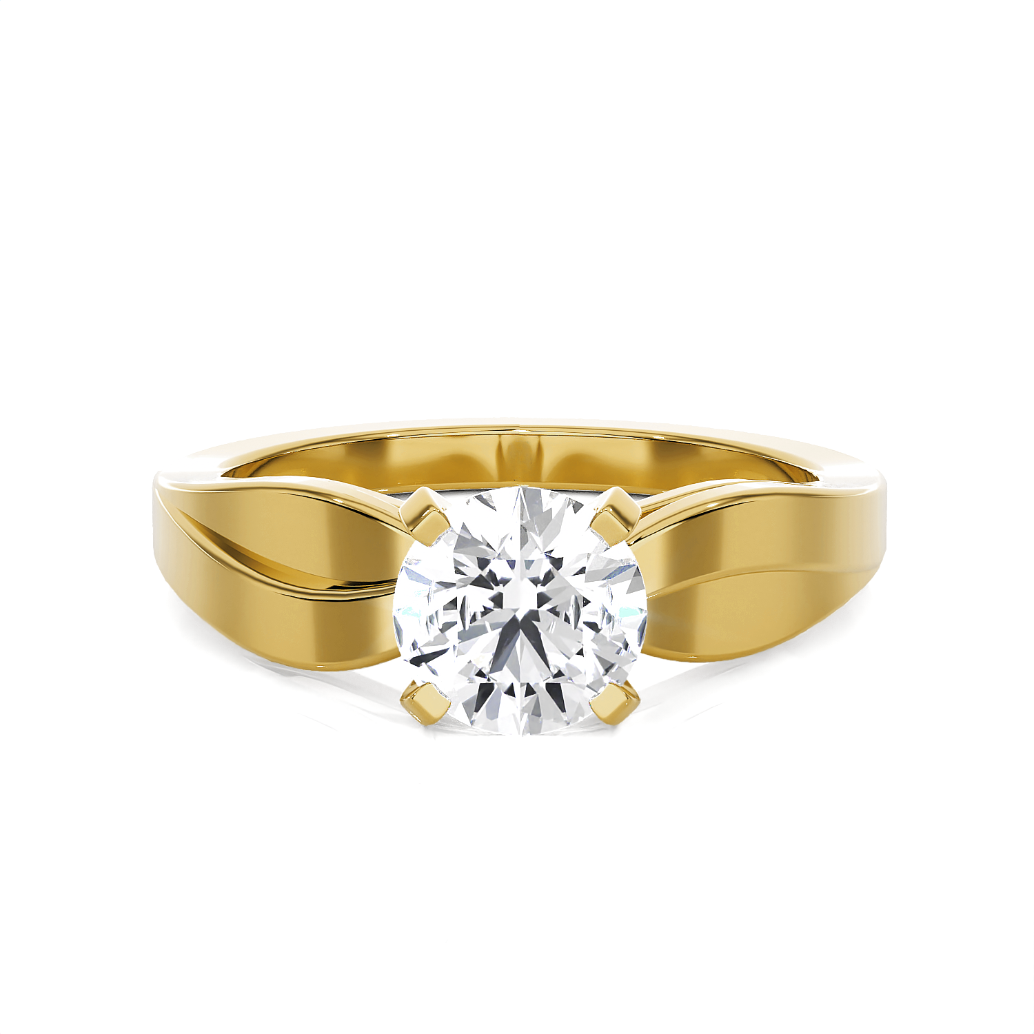 Round Lab Grown Diamond Solitaire Engagement Ring