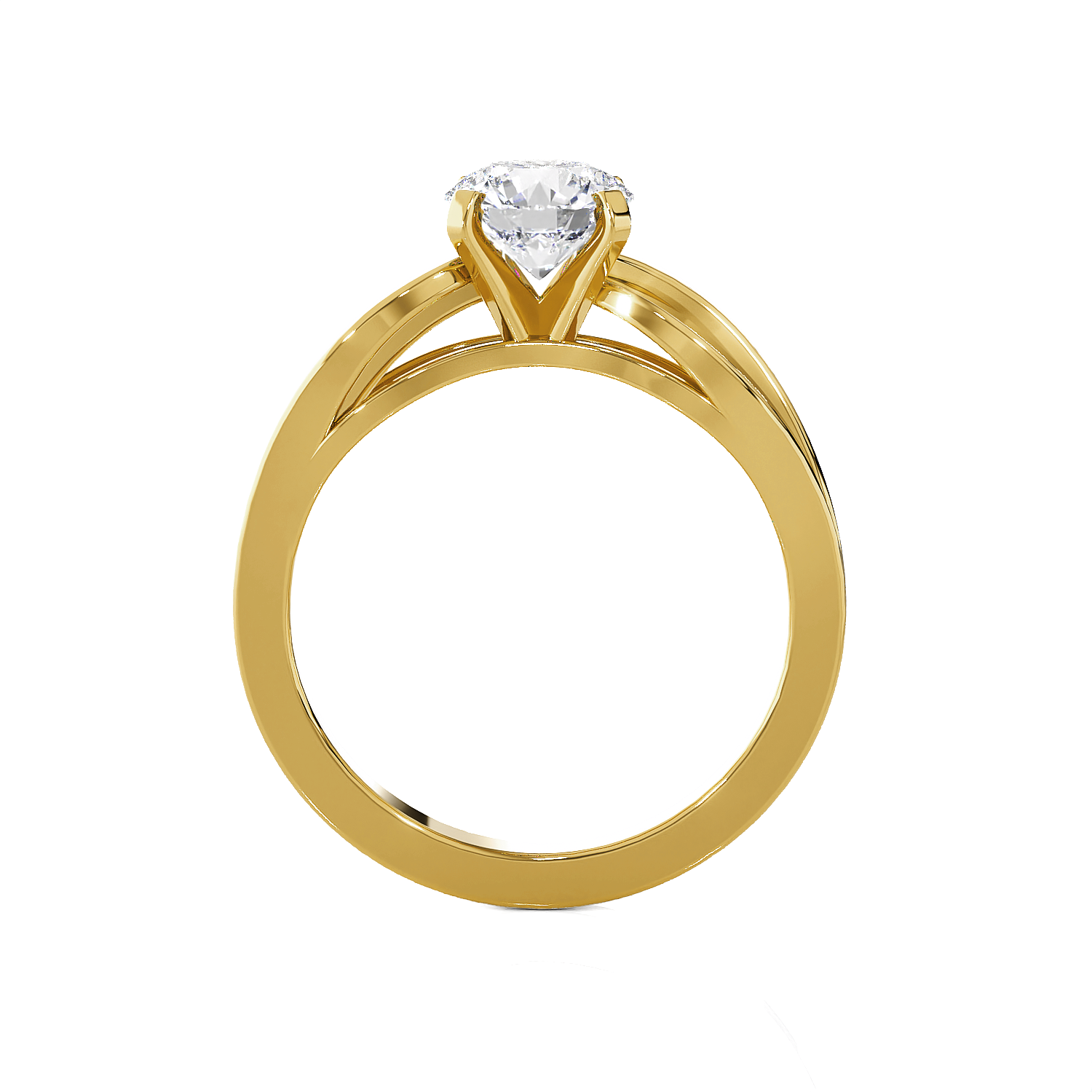 Round Lab Grown Diamond Solitaire Engagement Ring