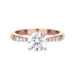 Round Lab Grown Diamond Side Stone Engagement Ring