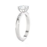 Round Lab Grown Diamond Side Stone Engagement Ring