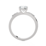 Round Lab Grown Diamond Side Stone Engagement Ring