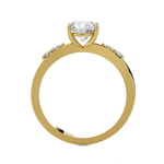 Round Lab Grown Diamond Side Stone Engagement Ring