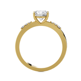 Round Lab Grown Diamond Side Stone Engagement Ring