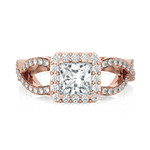 Princess-Cut Lab Grown Diamond Side Stone Engagement Ring