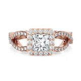 Princess-Cut Lab Grown Diamond Side Stone Engagement Ring