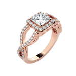 Princess-Cut Lab Grown Diamond Side Stone Engagement Ring