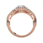 Princess-Cut Lab Grown Diamond Side Stone Engagement Ring