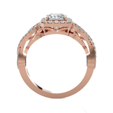 Princess-Cut Lab Grown Diamond Side Stone Engagement Ring