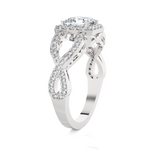 Princess-Cut Lab Grown Diamond Side Stone Engagement Ring