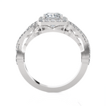 Princess-Cut Lab Grown Diamond Side Stone Engagement Ring