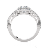 Princess-Cut Lab Grown Diamond Side Stone Engagement Ring