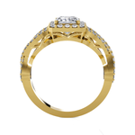 Princess-Cut Lab Grown Diamond Side Stone Engagement Ring