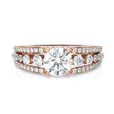 Round Lab Grown Diamond Side Stone Engagement Ring