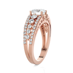 Round Lab Grown Diamond Side Stone Engagement Ring