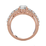 Round Lab Grown Diamond Side Stone Engagement Ring