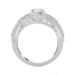 Round Lab Grown Diamond Side Stone Engagement Ring