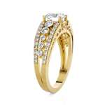 Round Lab Grown Diamond Side Stone Engagement Ring