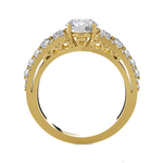 Round Lab Grown Diamond Side Stone Engagement Ring