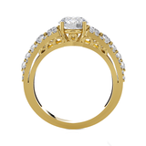 Round Lab Grown Diamond Side Stone Engagement Ring