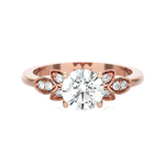 Round Lab Grown Diamond Side Stone Engagement Ring