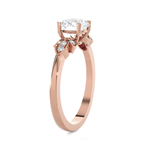 Round Lab Grown Diamond Side Stone Engagement Ring