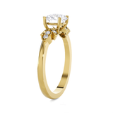 Round Lab Grown Diamond Side Stone Engagement Ring