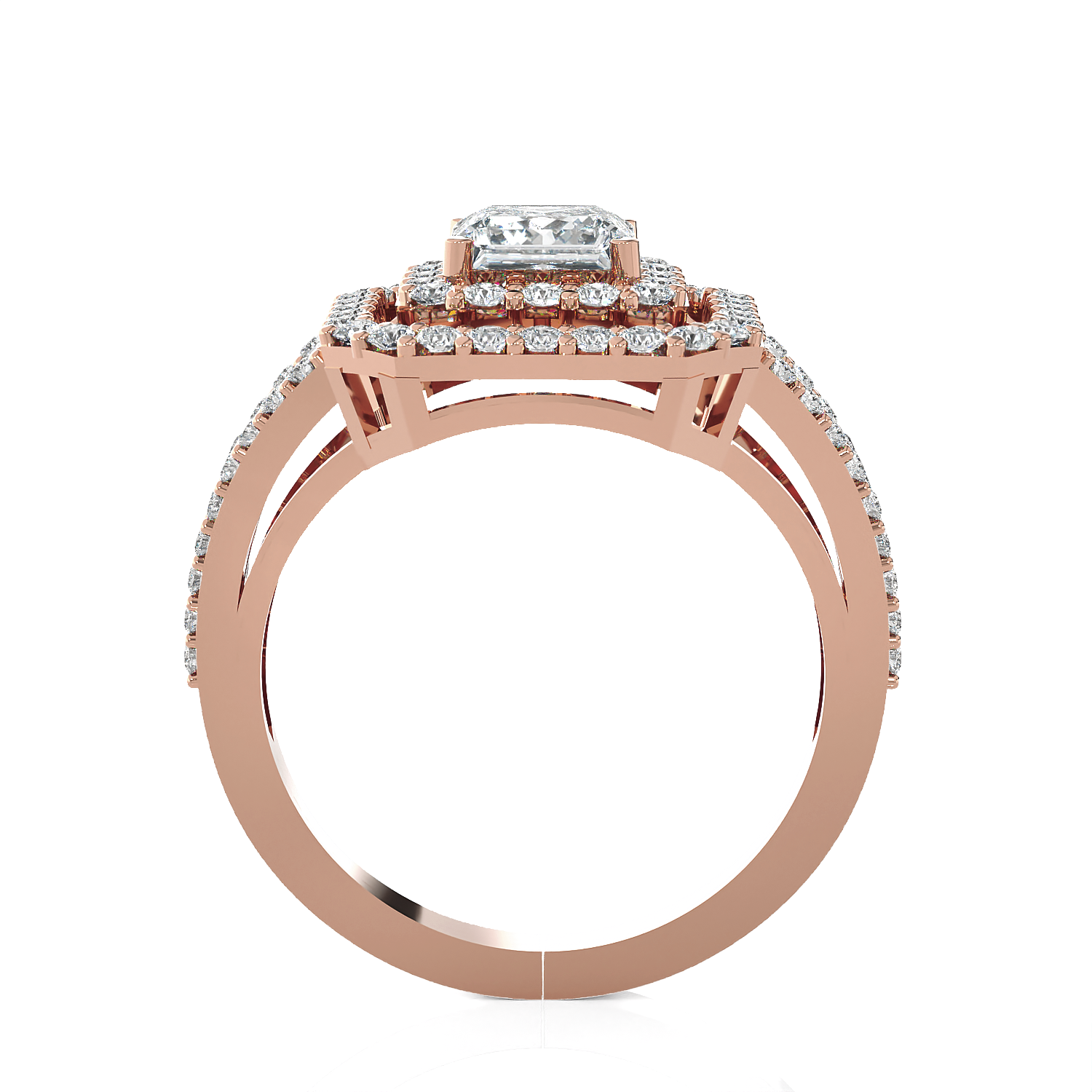 Princess-Cut Lab Grown Diamond Halo Engagement Ring