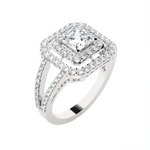 Princess-Cut Lab Grown Diamond Halo Engagement Ring