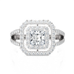 Princess-Cut Lab Grown Diamond Halo Engagement Ring