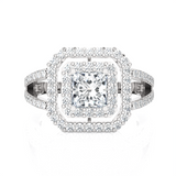 Princess-Cut Lab Grown Diamond Halo Engagement Ring