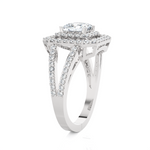 Princess-Cut Lab Grown Diamond Halo Engagement Ring