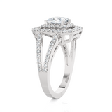 Princess-Cut Lab Grown Diamond Halo Engagement Ring