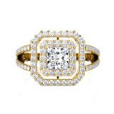 Princess-Cut Lab Grown Diamond Halo Engagement Ring