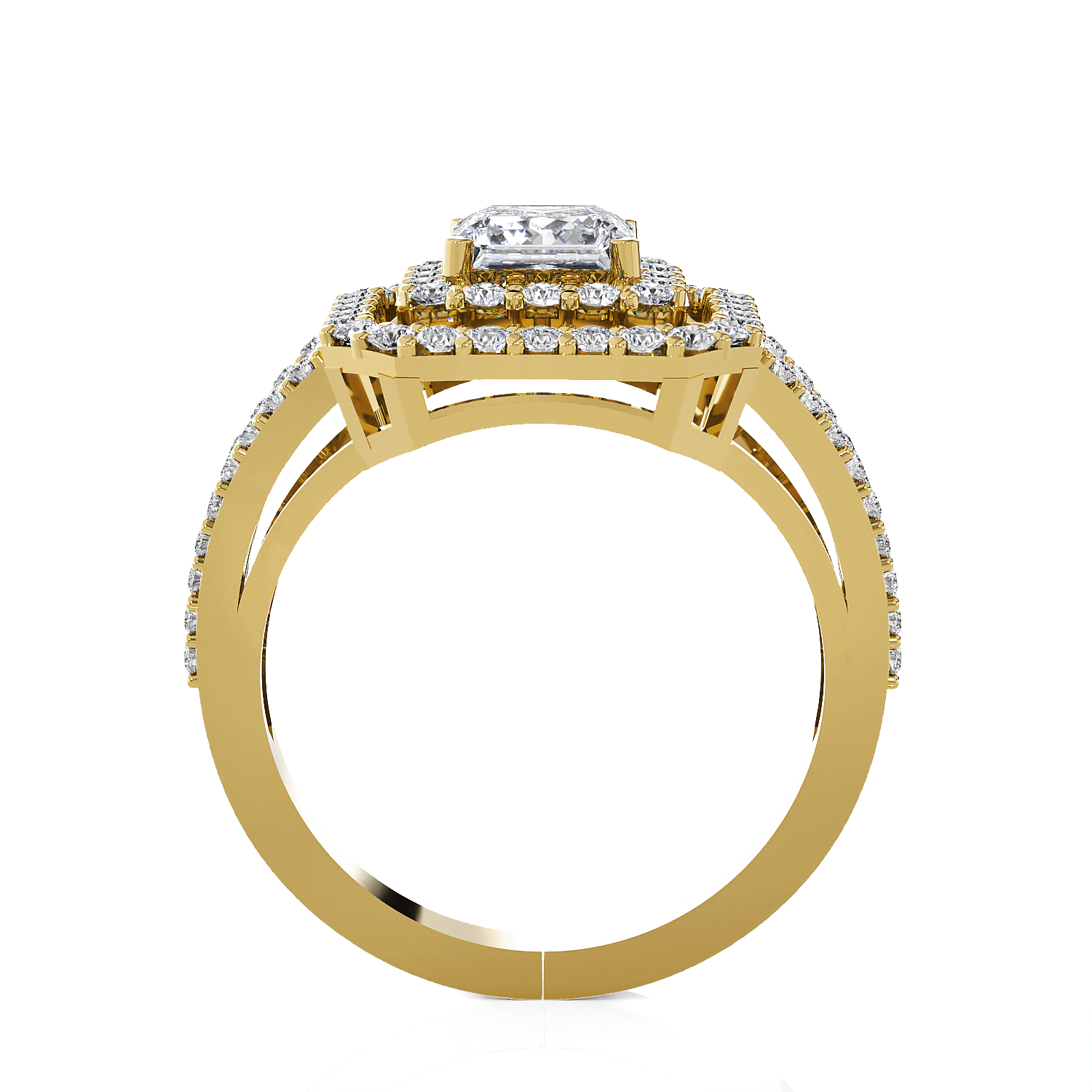 Princess-Cut Lab Grown Diamond Halo Engagement Ring