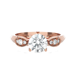 Round Lab Grown Diamond Side Stone Engagement Ring