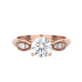 Round Lab Grown Diamond Side Stone Engagement Ring