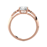 Round Lab Grown Diamond Side Stone Engagement Ring