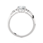Round Lab Grown Diamond Side Stone Engagement Ring