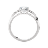 Round Lab Grown Diamond Side Stone Engagement Ring