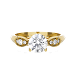 Round Lab Grown Diamond Side Stone Engagement Ring