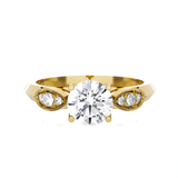 Round Lab Grown Diamond Side Stone Engagement Ring