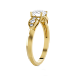 Round Lab Grown Diamond Side Stone Engagement Ring
